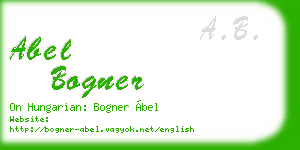 abel bogner business card