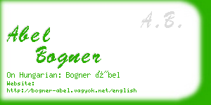 abel bogner business card